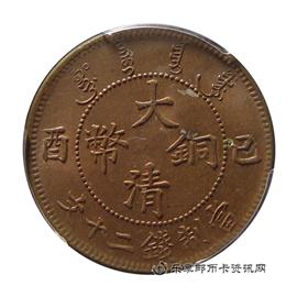 钱币己酉 大清铜币 当制钱二十文