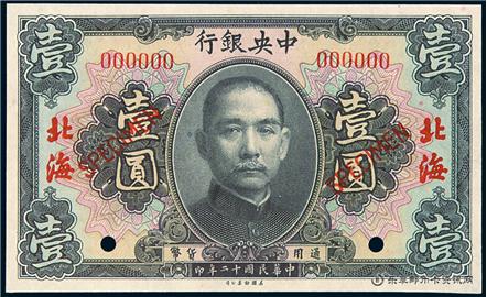 钱币中央银行 单面